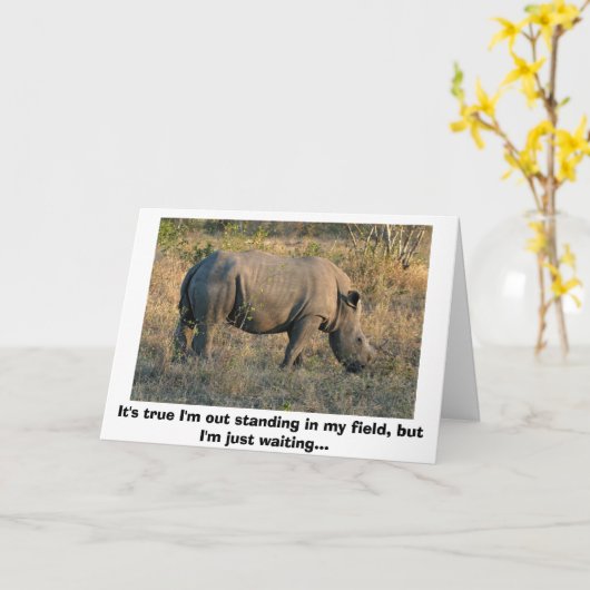 白いサイ カード (黄色い花)