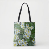 白いサクラソウの花 トートバッグ (正面)