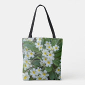 白いサクラソウの花 トートバッグ (裏面)