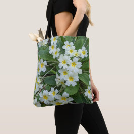 白いサクラソウの花 トートバッグ