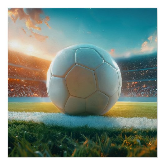 白いサッカーボール ポスター (正面)
