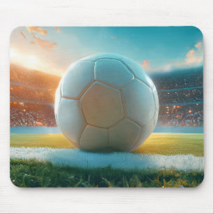 白いサッカーボール マウスパッド