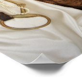 白いサテンと馬ビットカントリーの結婚式 ポスター (角)