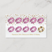 白いサテンのそうロイヤリティのパンチカードのピンクのグリッター ロイヤリティカード (正面)