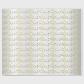 白いサテンの上品な金ゴールドの結婚指輪 ラッピングペーパー (フラット)