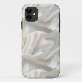 白いサテンの電話ケースカバー iPhone 11 ケース