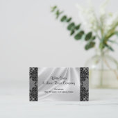 白いサテン及びレースの名刺 名刺 (スタンド正面)