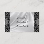 白いサテン及びレースの名刺 名刺 (裏面)