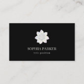 白いサテン花リバーシブル 名刺 (正面)