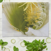 白いサボテンの開花 キッチンタオル (折り畳み)