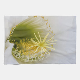 白いサボテンの開花 キッチンタオル