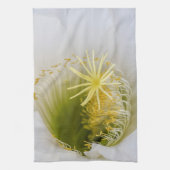 白いサボテンの開花 キッチンタオル (縦)