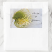 白いサボテンの開花 長方形シール (バッグ)