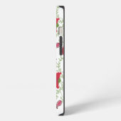 . 白いサムスンギャラクシーホワイトフラワー柄 iPhoneケース (左側面)