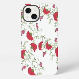 . 白いサムスンギャラクシーホワイトフラワー柄 iPhone 13ケース