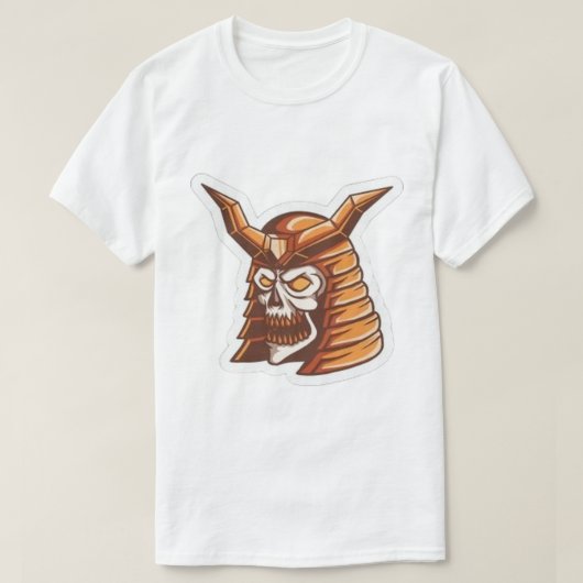 白いサムライのドクログラフィックTシャツ Tシャツ (デザイン正面)