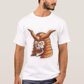 白いサムライのドクログラフィックTシャツ Tシャツ (正面)