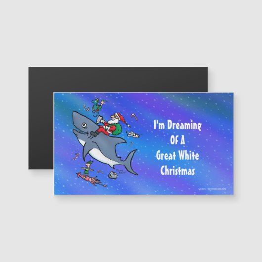 白いサメの素晴らしクリスマスの夢おもしろいを見る (正面/裏面)