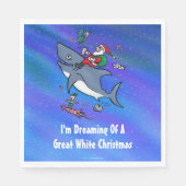 白いサメの素晴らしクリスマスの夢おもしろいを見る スタンダードランチョンナプキン (正面)