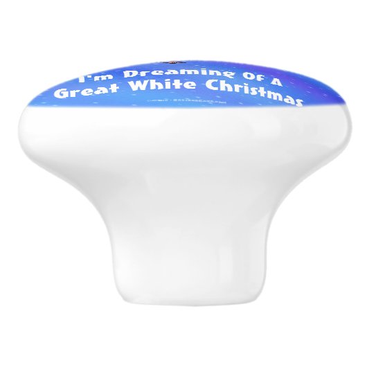 白いサメの素晴らしクリスマスの夢おもしろいを見る セラミックノブ (側面)