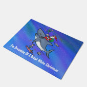 白いサメの素晴らしクリスマスの夢おもしろいを見る ドアマット (アングル)