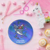 白いサメの素晴らしクリスマスの夢おもしろいを見る ペーパープレート (パーティー)