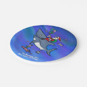 白いサメの素晴らしクリスマスの夢おもしろいを見る ペーパープレート (アングル)