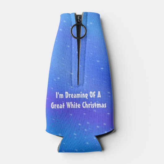 白いサメの素晴らしクリスマスの夢おもしろいを見る ボトルクーラー (裏面)