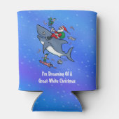 白いサメの素晴らしクリスマスの夢おもしろいを見る 缶クーラー (裏面)