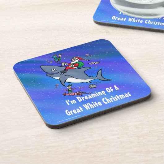 白いサメの素晴らしクリスマスを夢見て コースター (左側)