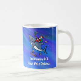 白いサメの素晴らしクリスマスを夢見て コーヒーマグカップ