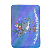 白いサメの素晴らしクリスマスを夢見て バスマット (正面縦)