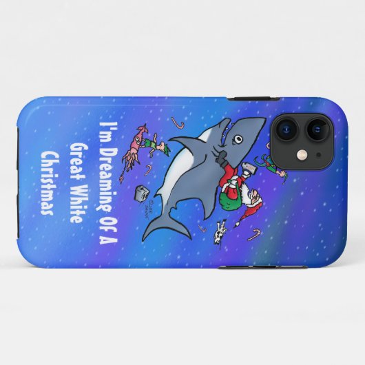 白いサメの素晴らしクリスマスを夢見て Case-Mate iPhoneケース (裏面(横))