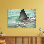 白いサメの背素晴らし側の側板 キャンバスプリント (インサイチュ (リビング))
