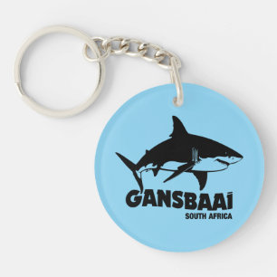 白いサメ素晴らしと泳ぐ – Gansbaai Diving キーホルダー