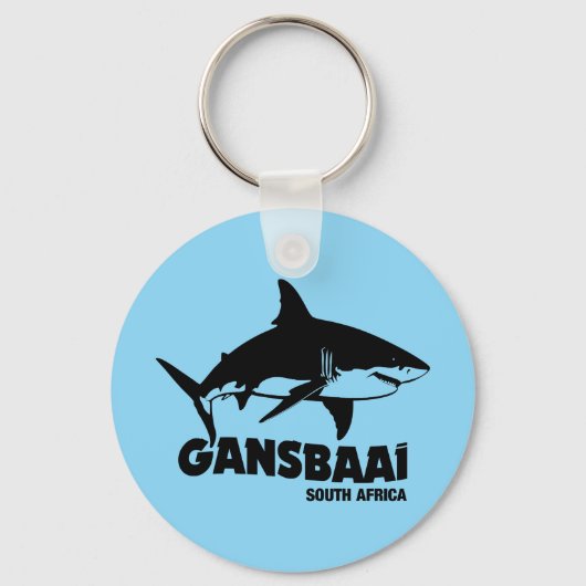 白いサメ素晴らしと泳ぐ – Gansbaai Diving キーホルダー (正面)
