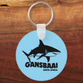 白いサメ素晴らしと泳ぐ – Gansbaai Diving キーホルダー (裏面)