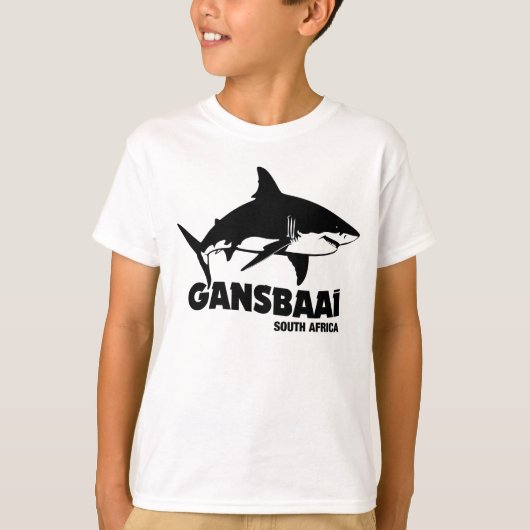 白いサメ素晴らしと泳ぐ – Gansbaai Diving Tシャツ (正面)