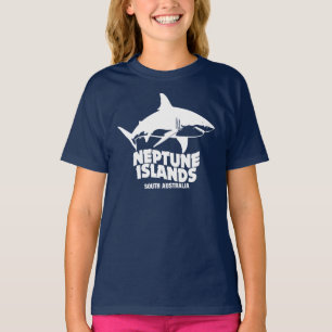 白いサメ素晴らし海王諸島で泳ぐ Tシャツ
