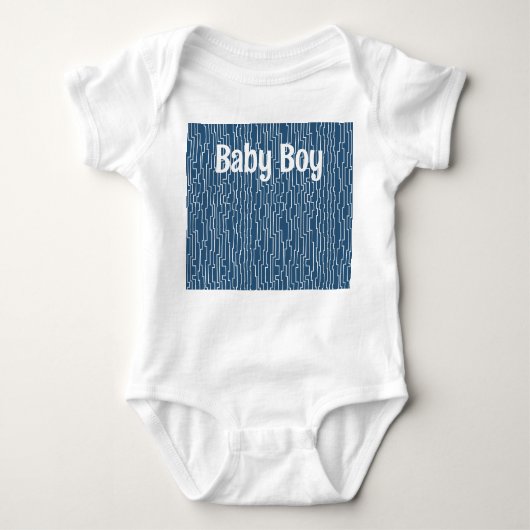 白いサーキットライン ベビーボディスーツ (正面)