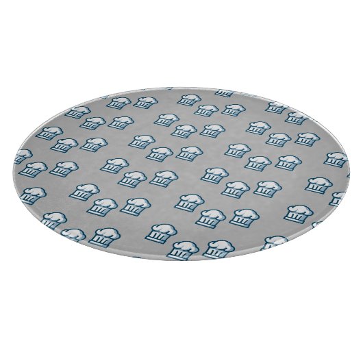 白いシェフがグレーの帽子 カッティングボード (角)