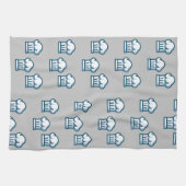 白いシェフがグレーの帽子 キッチンタオル (横)