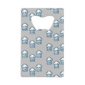 白いシェフがグレーの帽子 クレジットカード栓抜き (正面)