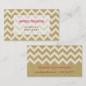 白いシェブロンの名刺 名刺 (正面/裏面)