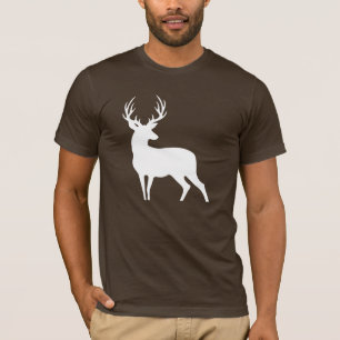 白いシカのシルエットのワイシャツ Tシャツ