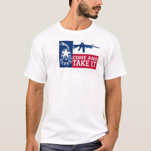 白いシカテキサス州はそれにAR15を取ります来ます Tシャツ