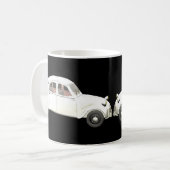 白いシトロエン 2CV コーヒーマグカップ (正面左)