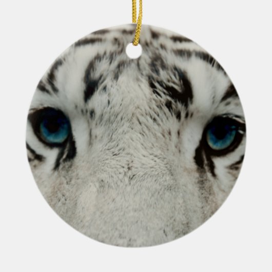 白いシベリアトラ セラミックオーナメント (正面)