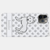 白いシベリアンハスキーのキャラクターデザインの犬と名前 Case-Mate iPhoneケース (裏面(横))