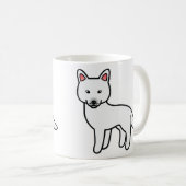 白いシベリアンハスキーキャラクター コーヒーマグカップ (正面右)
